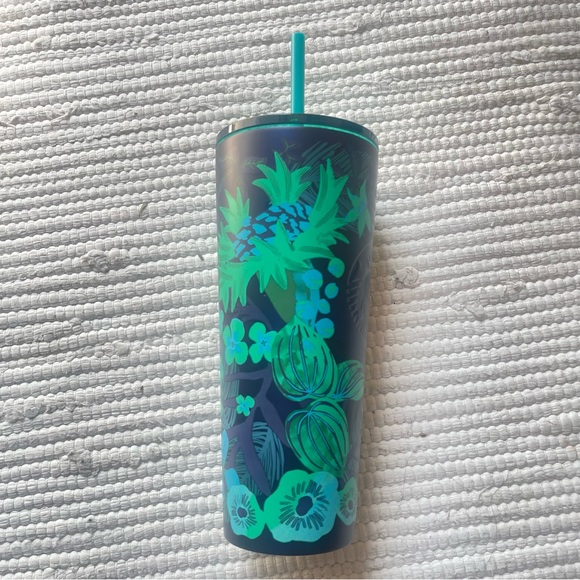 Starbucks Summer 2022 US Release 24 Oz Navy Floral Stainless Steel - Picture 2 of 4